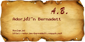 Adorján Bernadett névjegykártya