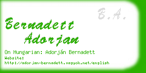 bernadett adorjan business card